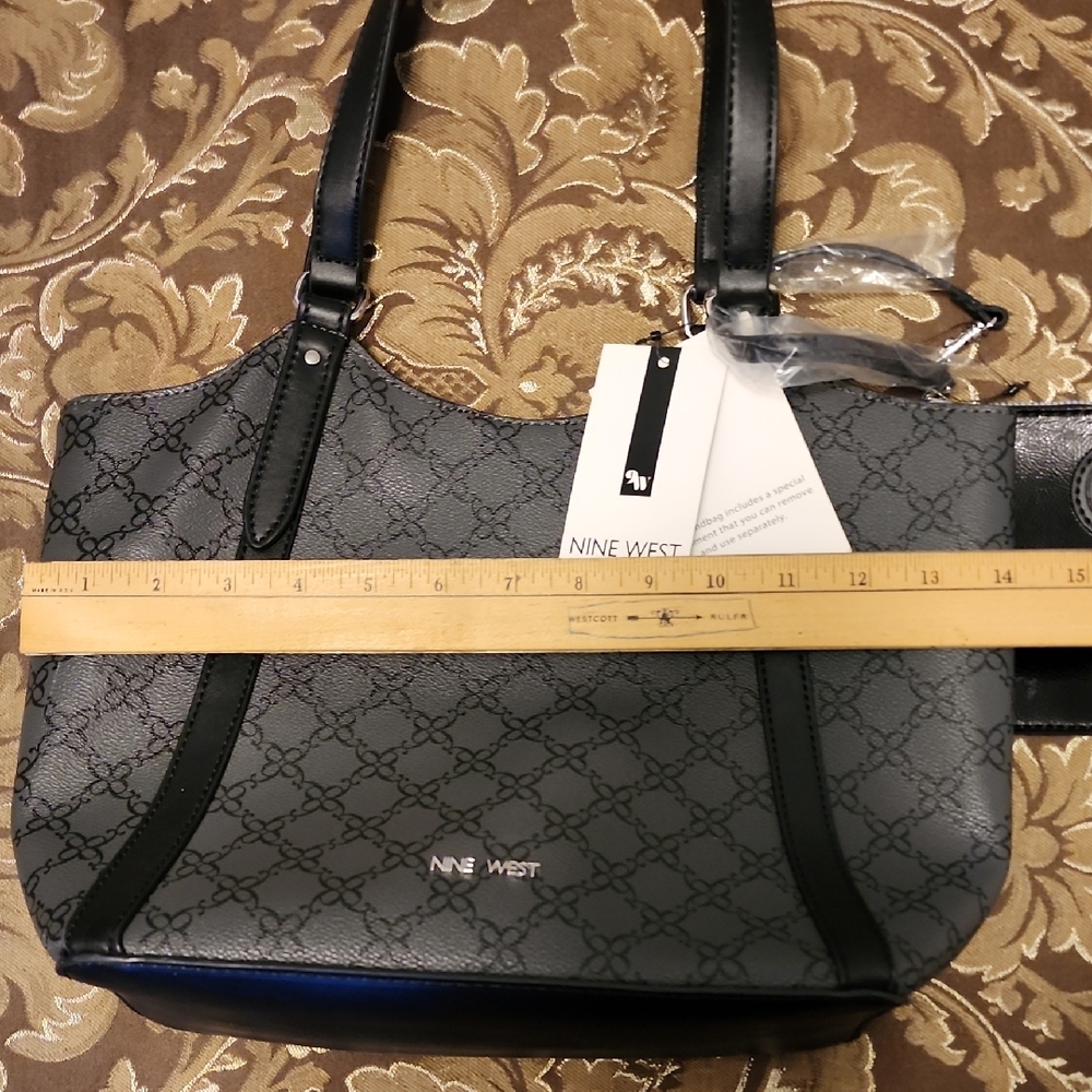 Nine West Black Patterned Tote Bag - Picture 9 of 10